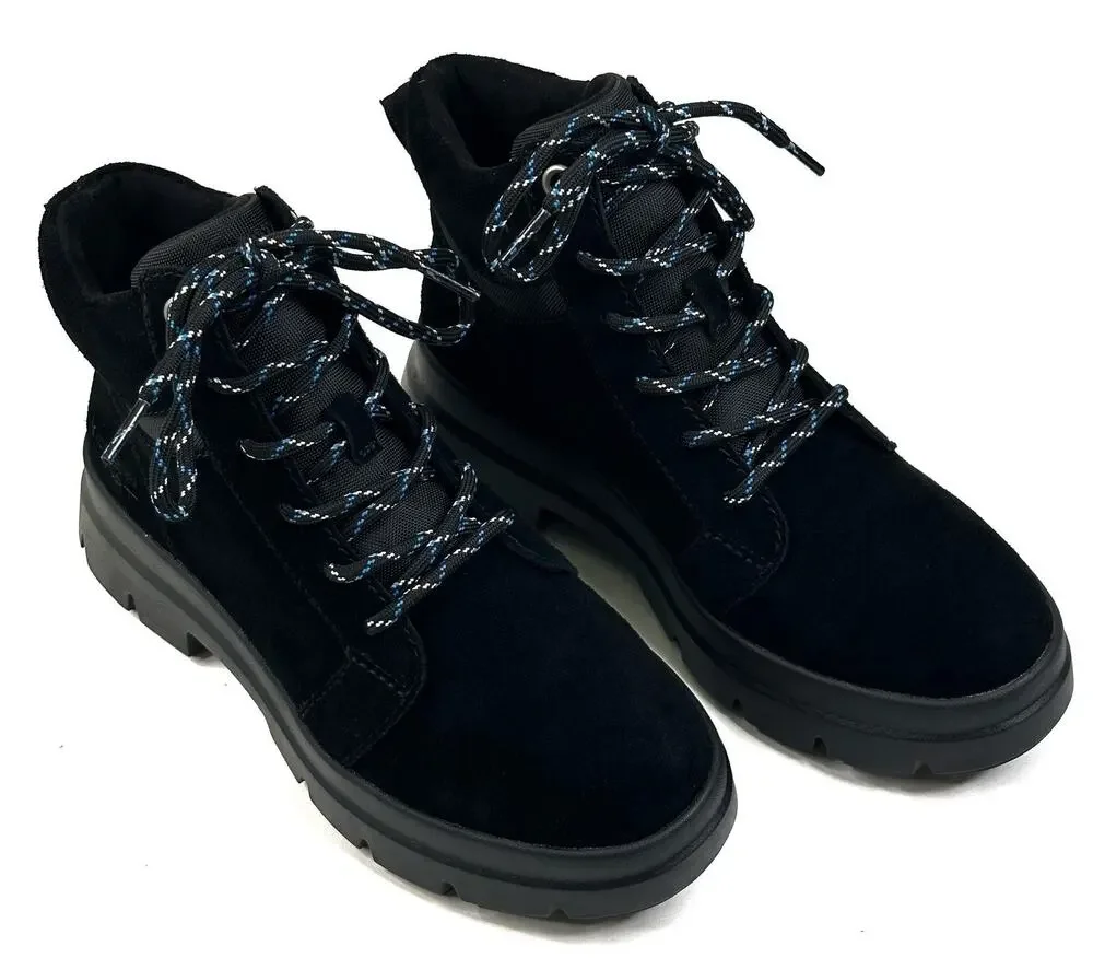 Koolaburra By UGG Jozie Black Suede Lace Up Ankle Boots Womens Size 7 New $100